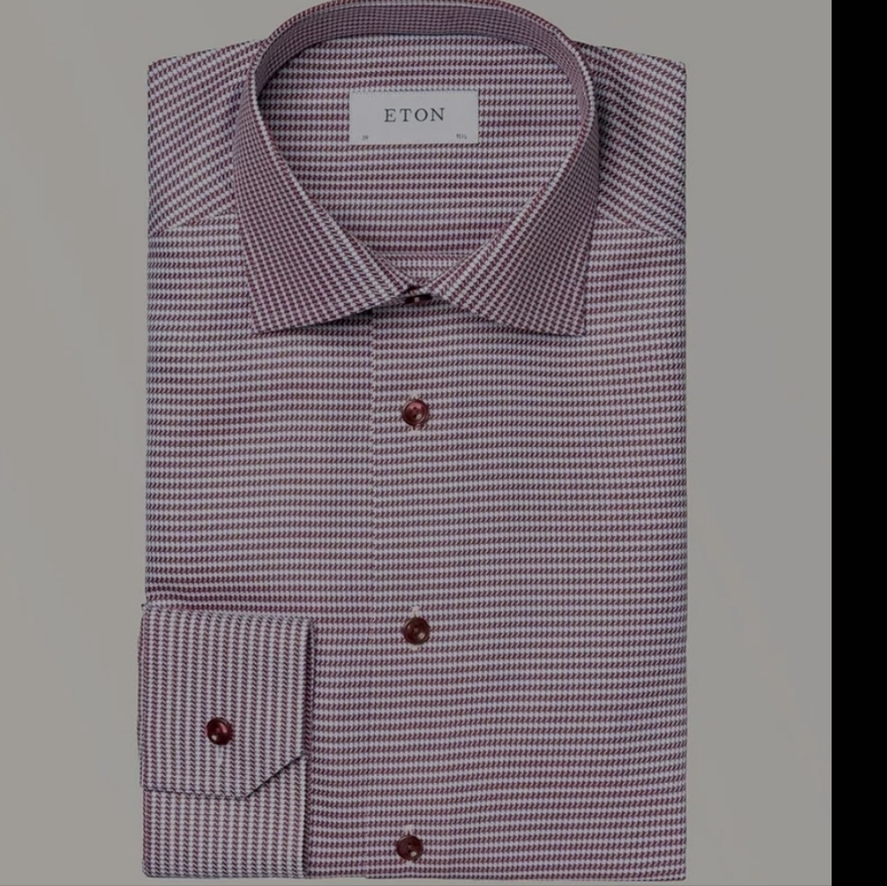 Eton men's houndstooth-pattern luxury dress shirt xl like new